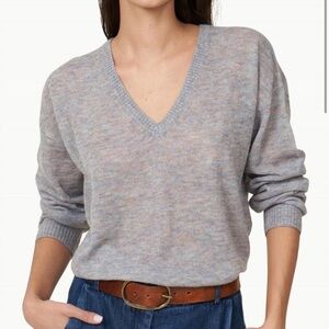 Hartford Sweater Womens Size 2 Blue 100% Linen Paris France Minimalist Capsule